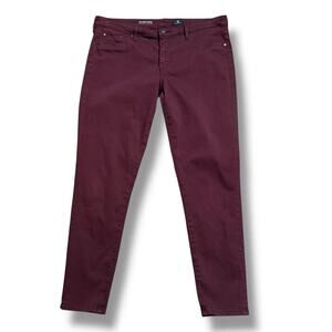 Adriano Goldschmied Chino Jeans Womens Oxblood Abbey Ankle Super Skinny Ankle 32